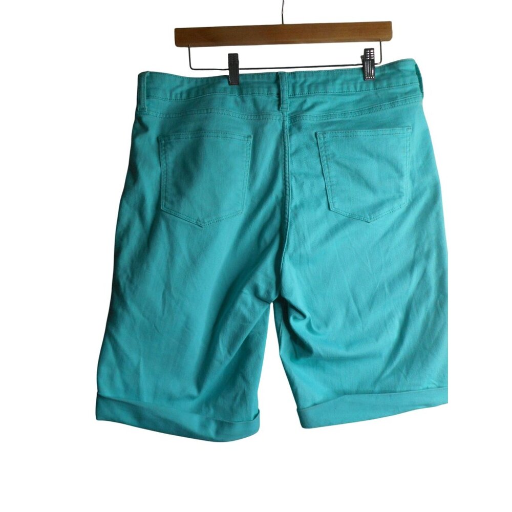 Bright Blue Sz 14 cotton blend Bermuda Shorts St John's  Bay - Picture 2 of 5